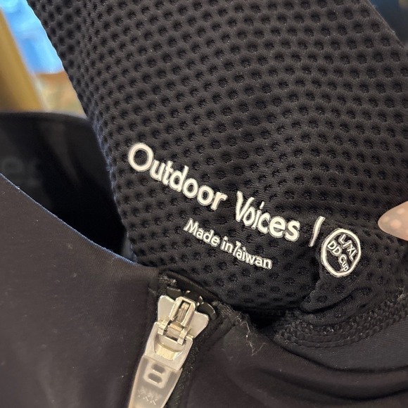 Outdoor Voices Black Front Zip Exercise Dress L/XL DD Cup Adjustable Straps - Picture 3 of 3